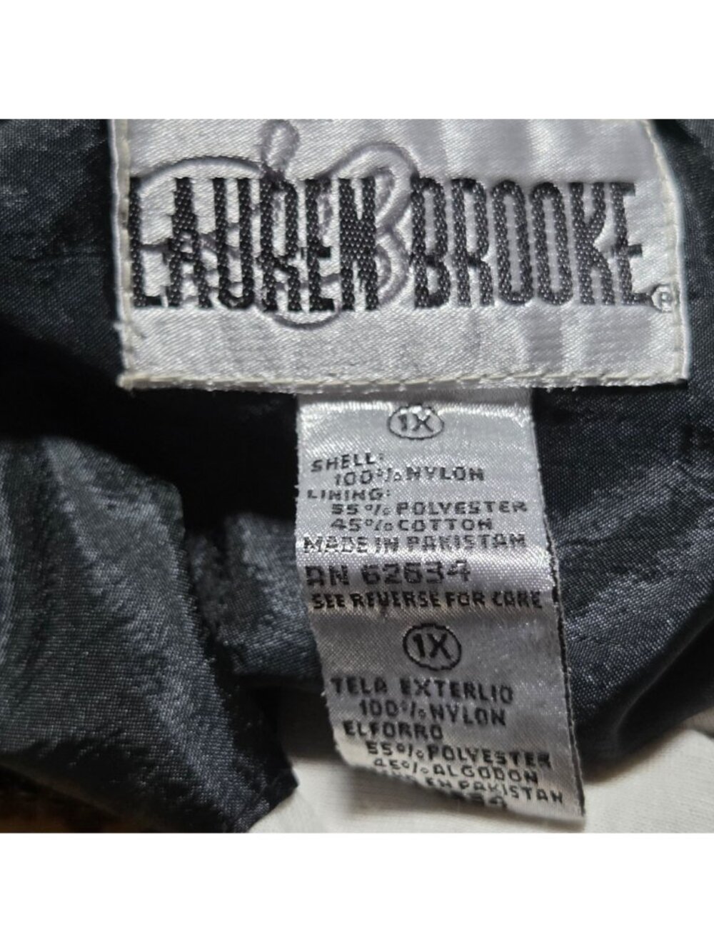 Vintage Lauren Brooke Windbreaker Jacket Size 1X Black Gold Leopard Baroque - Picture 3 of 4